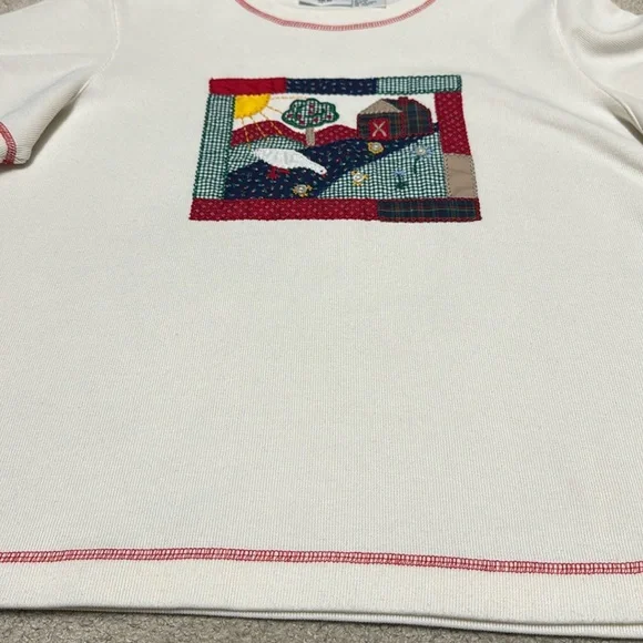 Alfred Dunner vintage embroidered quilt tee - Picture 6 of 6